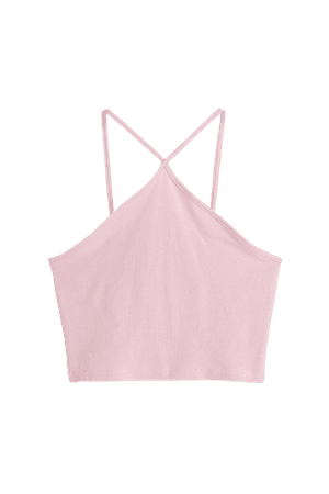 Cotton Crop Top - Light pink - Ladies | H&M US