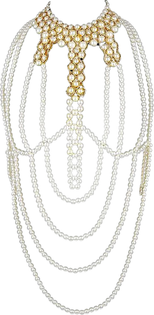 harness body chain pearls png