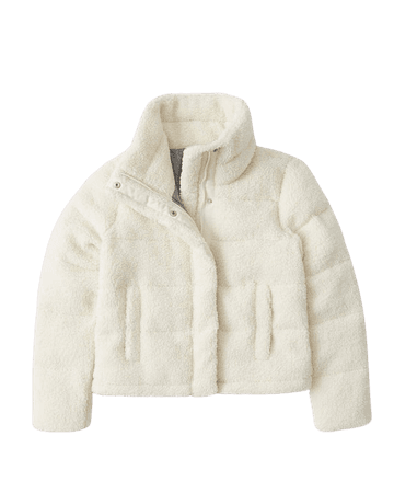 Women's Mini Sherpa Fleece Puffer Jacket | Women's Coats & Jackets | Abercrombie.com