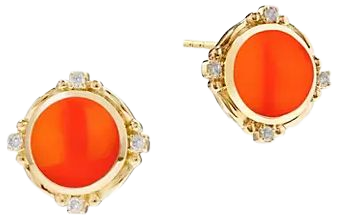 Shop Syna Mogul 18K Yellow Gold, Orange Chalcedony & 0.09 TCW Diamonds Stud Earrings | Saks Fifth Avenue