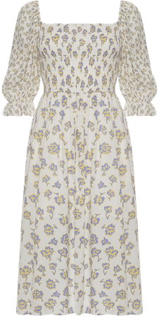 Doria Smock Dress Summer White Multi– French Connection US