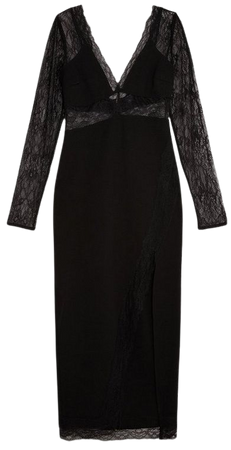 Lace And Ponte Jersey Maxi Dress | Karen Millen