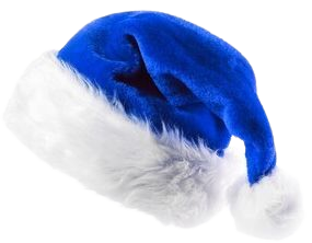 blue Santa Claus hat