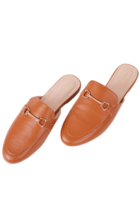 Tan Flat Loafer Mules | Footwear | PrettyLittleThing USA