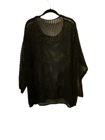 black crocheted swimsuit cover