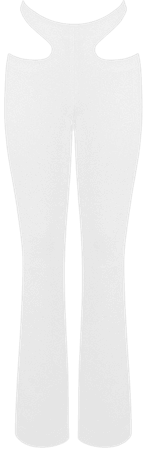 Clothing : Trousers : 'Osaka' White Crepe Cutout Trousers