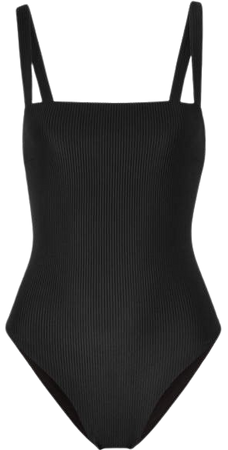 Phoebe Ribbed Swimsuit - Black