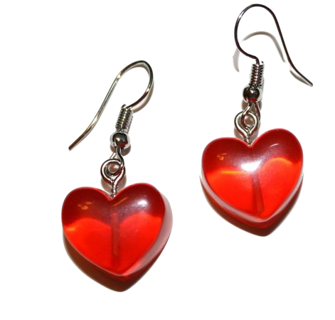 Chunky Heart Earrings cute plastic chunky heart translucent | Etsy