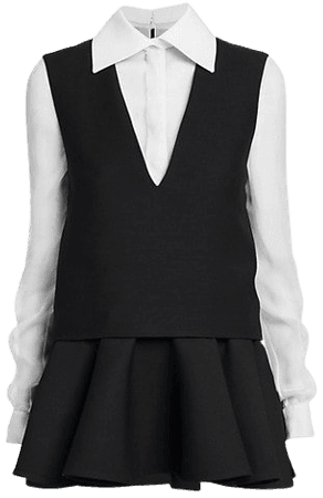 Shop Valentino Layered Mini-Dress | Saks Fifth Avenue