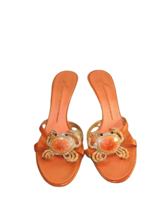 Giuseppe Zanotti Pink Crystal Crab Heel Slide Shoe Women Sz 40/9B Made in ITALY | eBay
