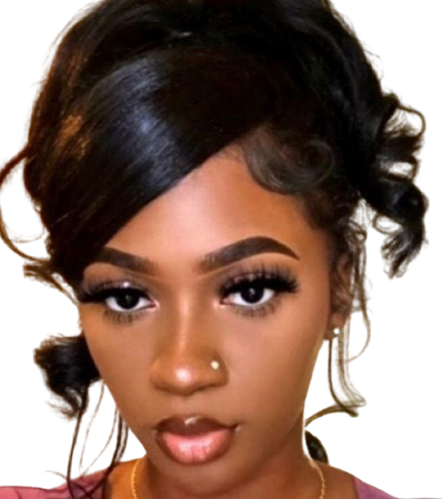 black girl curly hair ponytail short silk press lace front wig y2k indie aesthetic