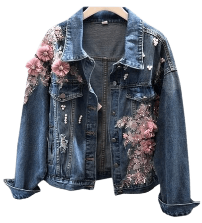 flower jean jacket