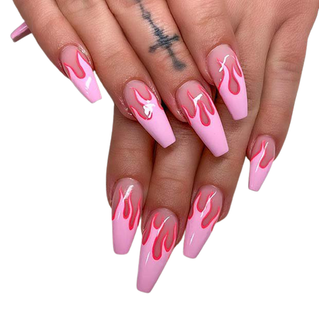 pink and red fire nails - Google Search