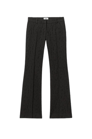 Keela Distressed Jacquard Trousers - Black - Weekday WW