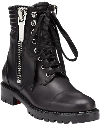 Shop Christian Louboutin En Hiver Leather Combat Boots | Saks Fifth Avenue