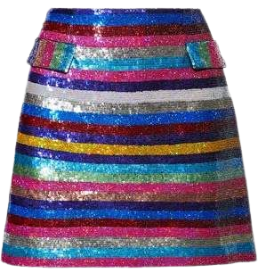 Clovis Striped Sequined Crepe Mini Skirt
