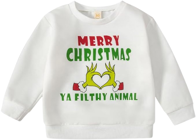 Amazon.com: Ayalinggo Toddler Baby Girl Boy Christmas Outfit Merry Christmas Sweater Long Sleeve Shirt Sweatshirt Fall Winter Clothes (Red beaut clark, 0-6 Months): Clothing, Shoes & Jewelry