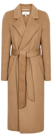 Brooks Camel Wool Blend Longline Overcoat – REISS