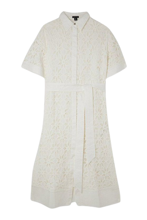 Petite Crafted Cotton Embroidery Woven Shirt Maxi Dress | Karen Millen