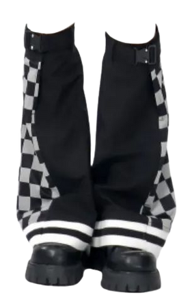 checkered leg warmers
