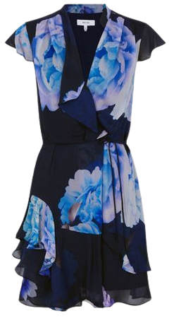 Reiss Macey Floral Print Wrap Dress | REISS USA