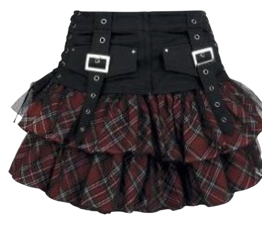 black red plaid punk skirt