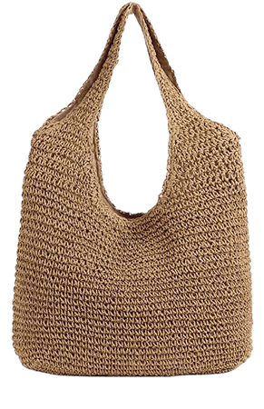 Amazon.com: QTKJ Hand-woven Soft Large Straw Shoulder Bag Boho Straw Handle Tote Retro Summer Beach Bag Rattan Handbag (Khaki): Shoes