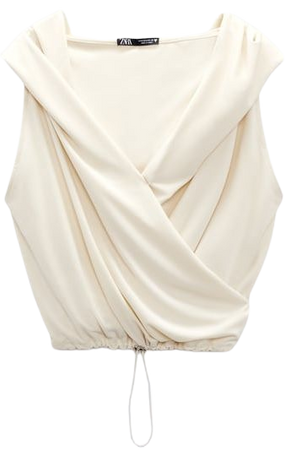 FLOWY HOODED WRAP TOP - Oyster White | ZARA United States
