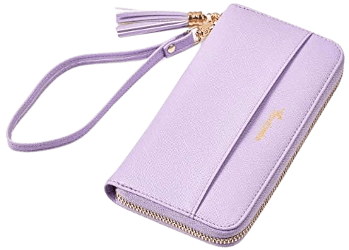 Amazon.com: Travelambo Womens Wallet Tassel Bifold Ladies Cluth Wristlet Wrist strap Long Purse (CH Light Purple) : Clothing, Shoes & Jewelry