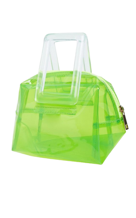 Neon Lime Clear Resin Handle Mini Bag | PrettyLittleThing