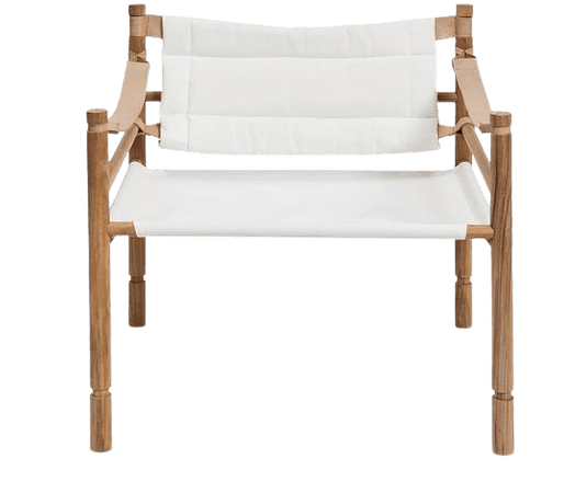 Harpers Project - Canvas Armchair With Leather Arms chair