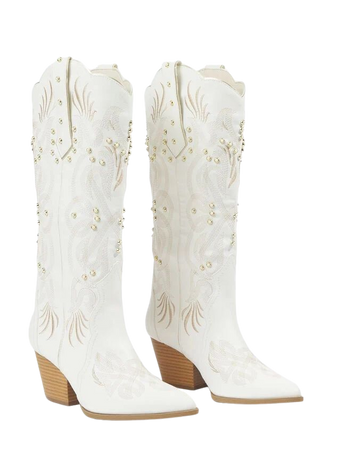 White/Gold Cowboy boots