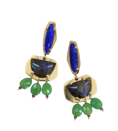 Kirsten Goss green & blue jewel earrings