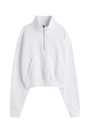 Half-zip Sweatshirt - White - Ladies | H&M US