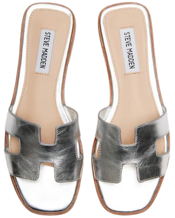 HADYN Silver Leather Sandal | Women's Designer Sandals – Steve Madden