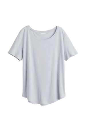 Modal-blend T-shirt - Light blue-gray - Ladies | H&M US