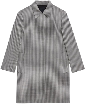 Checked Stretch Wool Car Coat | Theory