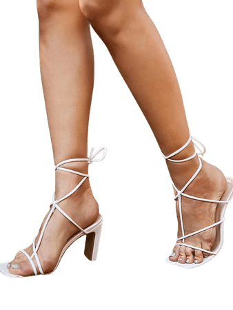 Thin Strap Chunky Heeled Thong Sandals | SHEIN USA