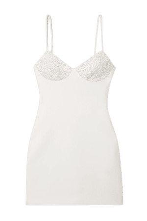 Glittered Cady Mini Dress - White