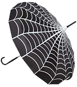 Sourpuss Clothing Black and White Spiderweb Umbrella