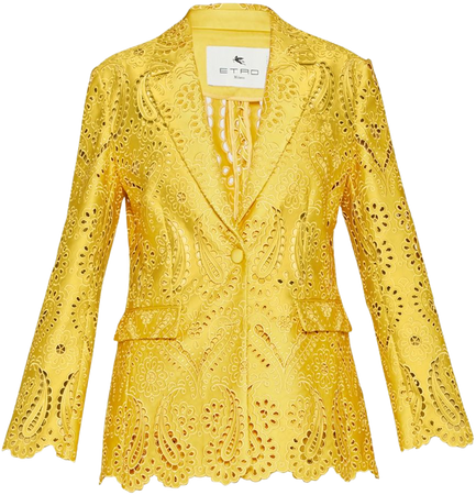 Etro Paisley Sangallo Lace Single-Breasted Blazer Jacket | Neiman Marcus
