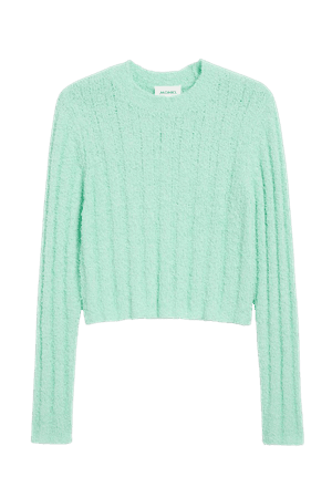 Light green structured knit sweater - Light green - Jumpers - Monki WW