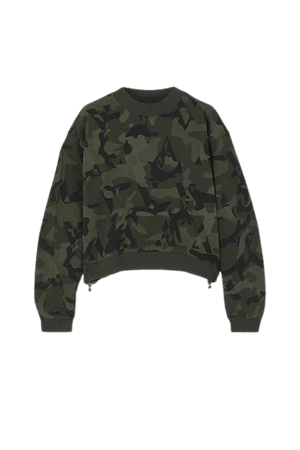 Love Zip-detailed Camouflage-print Cotton-jersey Sweatshirt - Black