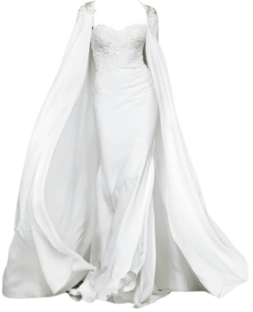 White Evening Gown w/ Cape