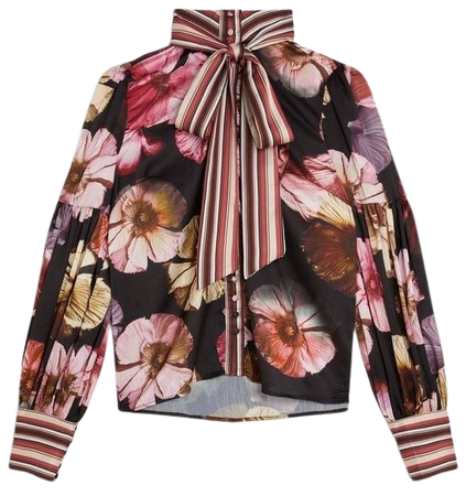 Floral Printed Woven Top | Karen Millen