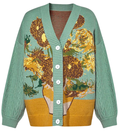 Van Gogh Sunflowers Knit Cardigan | BOOGZEL APPAREL – Boogzel Apparel