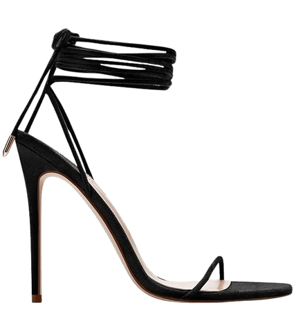 Barely there lace up heels - noir | Femme la