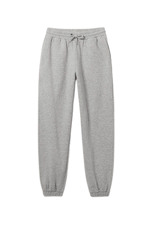 High waist wide leg trousers - Grey Melange - Monki WW