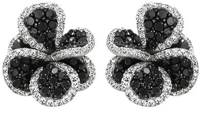 diamond flower earring
