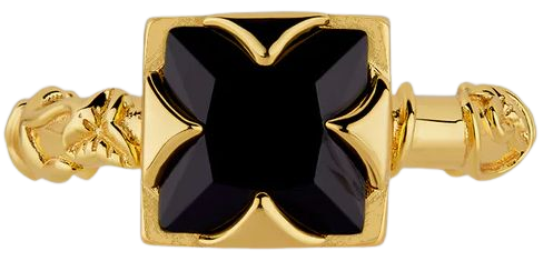 VAULT. Square Onyx & Ivy Ring - Gold – REGALROSE